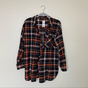 NWT Jeans Warehouse Orange/Black Flannel